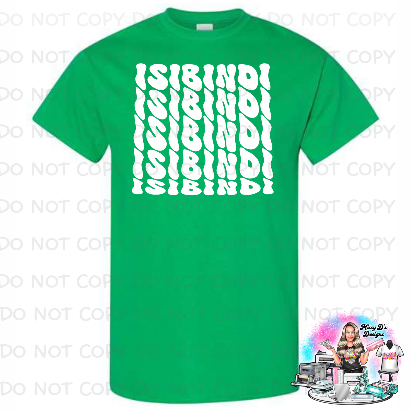 Isibindi courageous stacked wavy font Green HOUSE Shirt