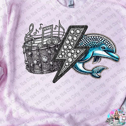 BAND Lightning Bolt Rhinestone Mascots SHIRT