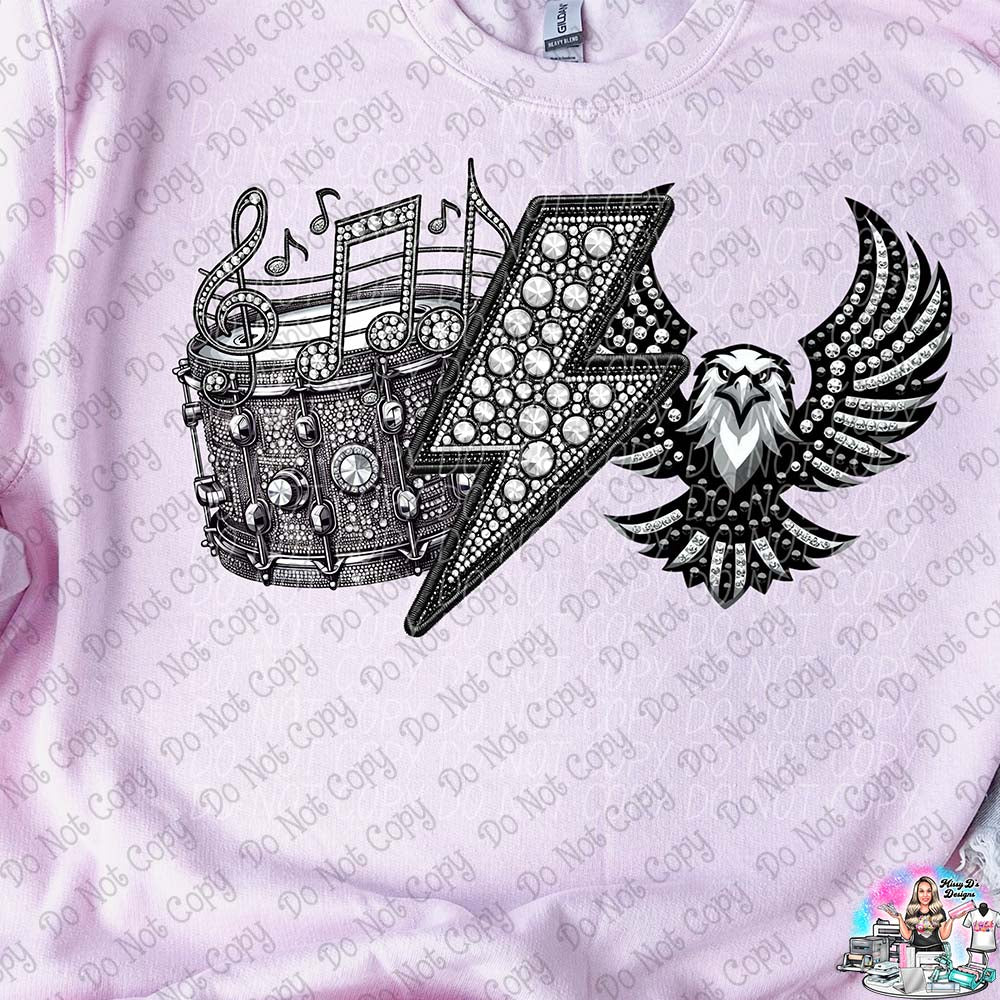 BAND Lightning Bolt Rhinestone Mascots SHIRT