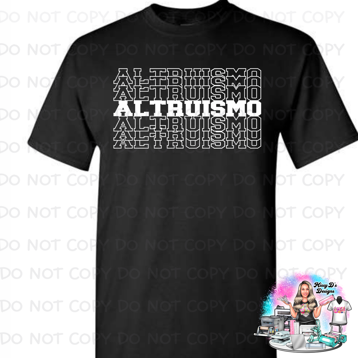 Altruismo stacked varsity font Black HOUSE Shirt