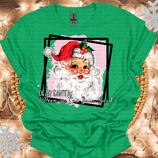 Dear Santa I Promise I've been Good Framed Santa SHIRT