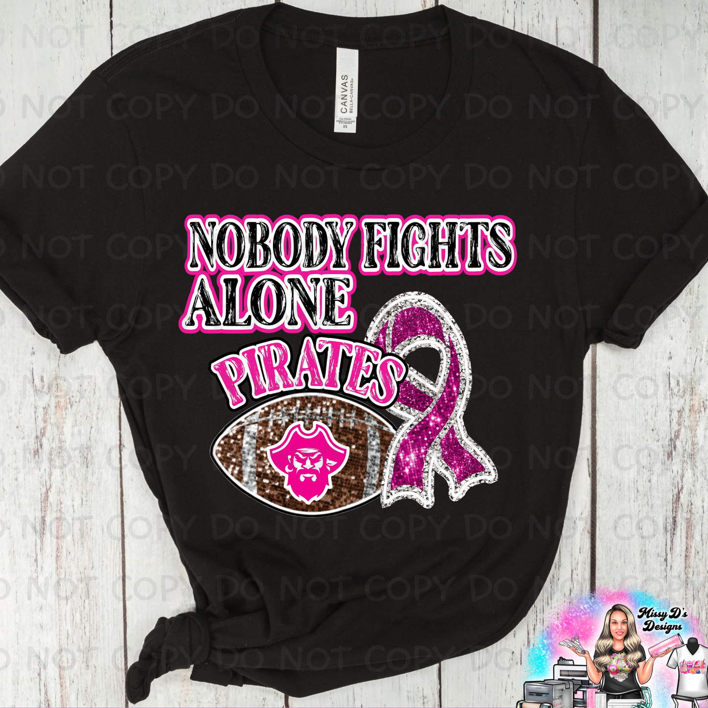 No one Fights Alone Pink out Pirates SHIRT