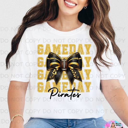 Gameday Pirates 2 Football Coquette Black/Gold SHIRT