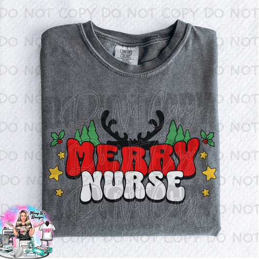 Merry Nurse Christmas DTF TRANSFER