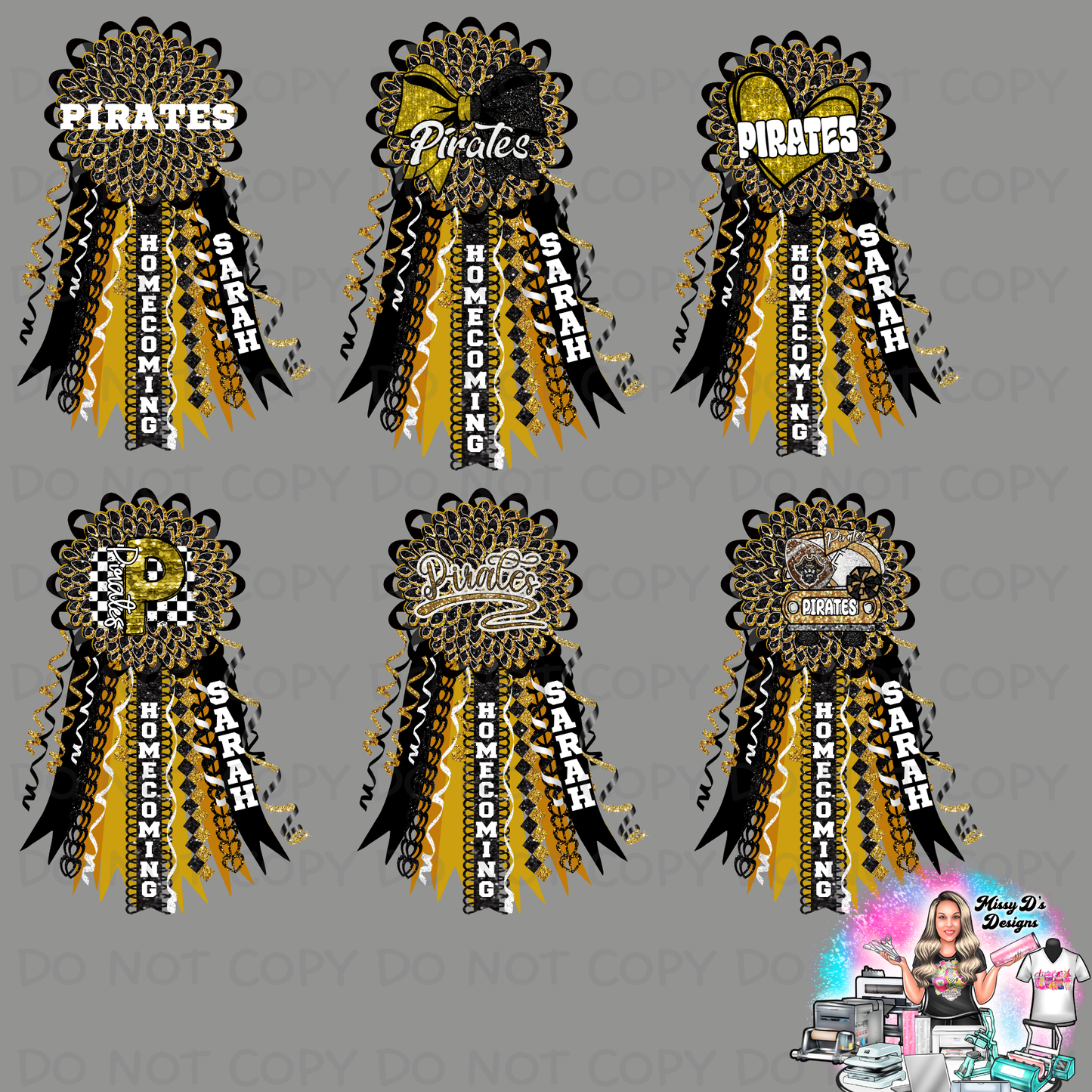 Pirates Homecoming Mum -Other mascots/colors available SHIRT