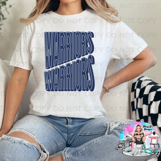 Blue Slanted Warriors SHIRT