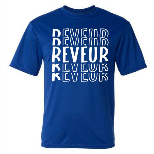 Reveur stacked funky font Blue HOUSE Shirt