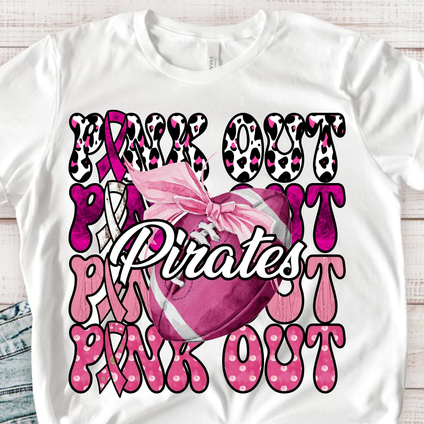 Pink Out Pirates Football Cancer SHIRT