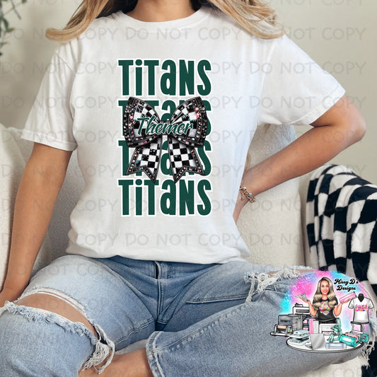 Themer Titans stacked coquette Bow SHIRT