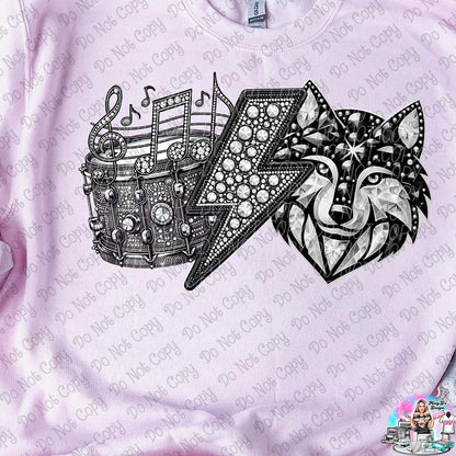 BAND Lightning Bolt Rhinestone Mascots SHIRT