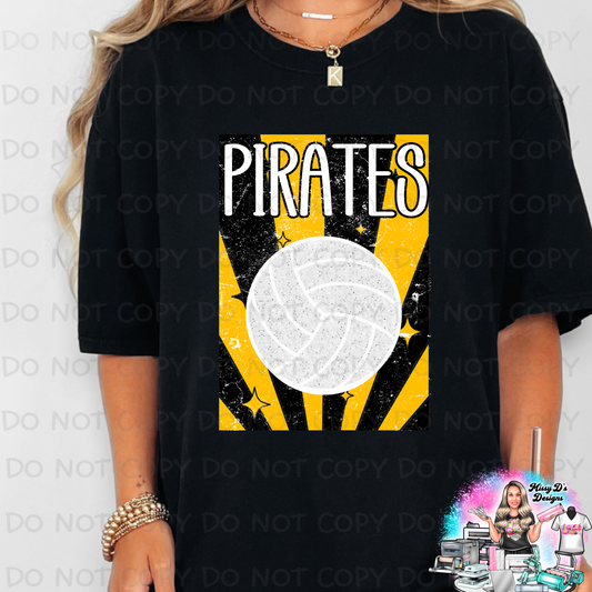 Pirates gold/black volleyball rays SHIRT