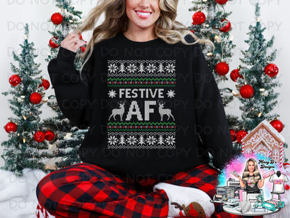 Ugly Sweater Christmas  22x80 inch Pre-made DTF Gang Sheet