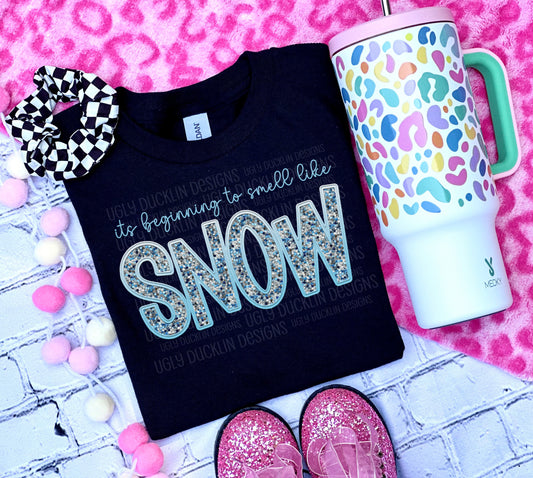 It's beginning to smell like SNOW faux sequin 1054 SHIRT