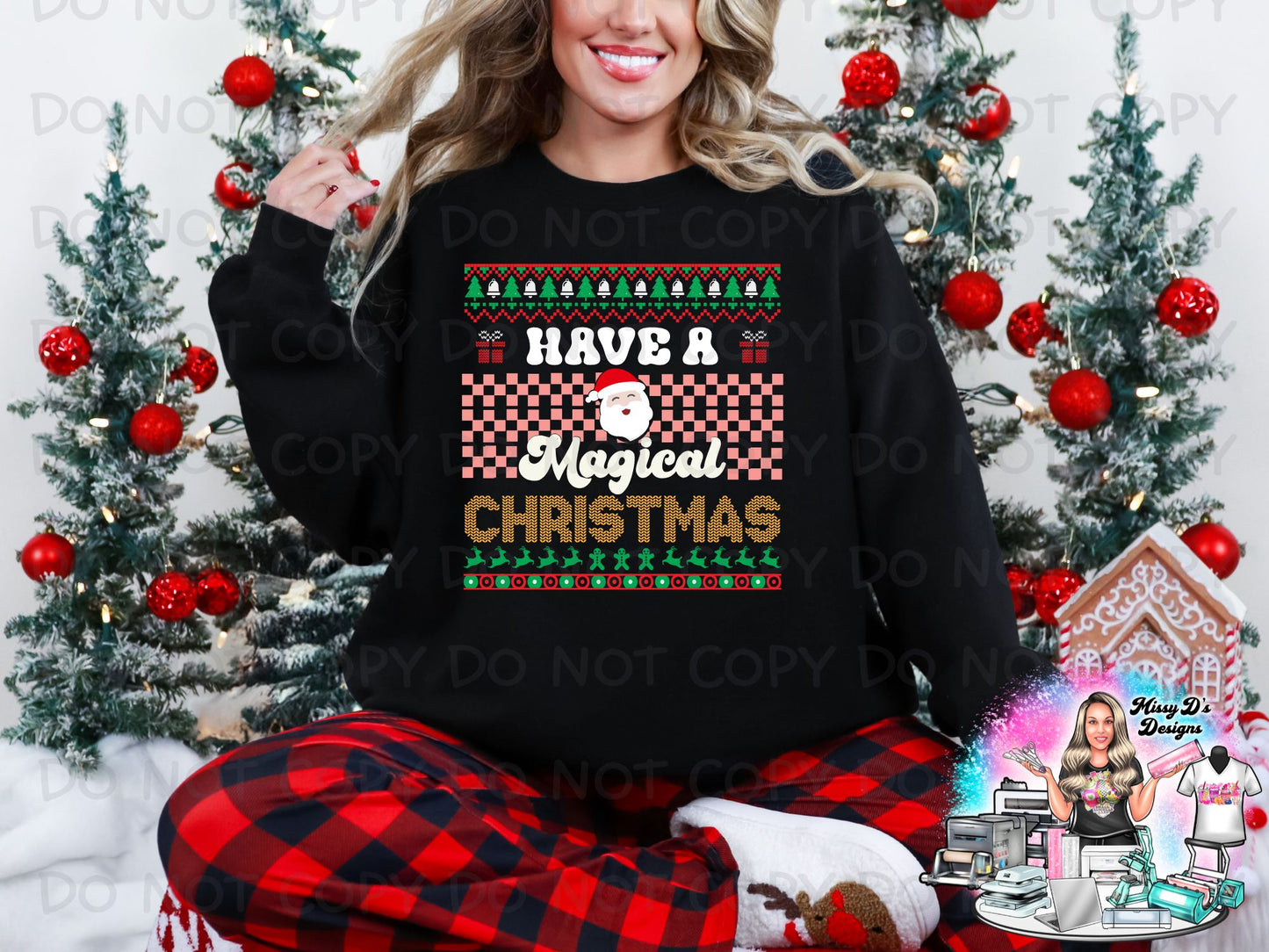 Ugly Sweater Christmas  22x80 inch Pre-made DTF Gang Sheet