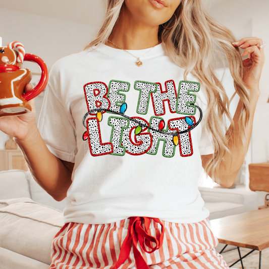 Be The Light Dotted Faux Embroidery  SHIRT