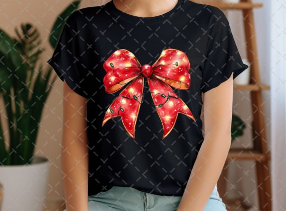 Red Coquette Bow Christmas Lights SHIRT