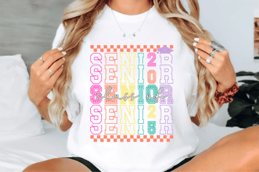 Senior 2025 Colorful Checkered SHIRT