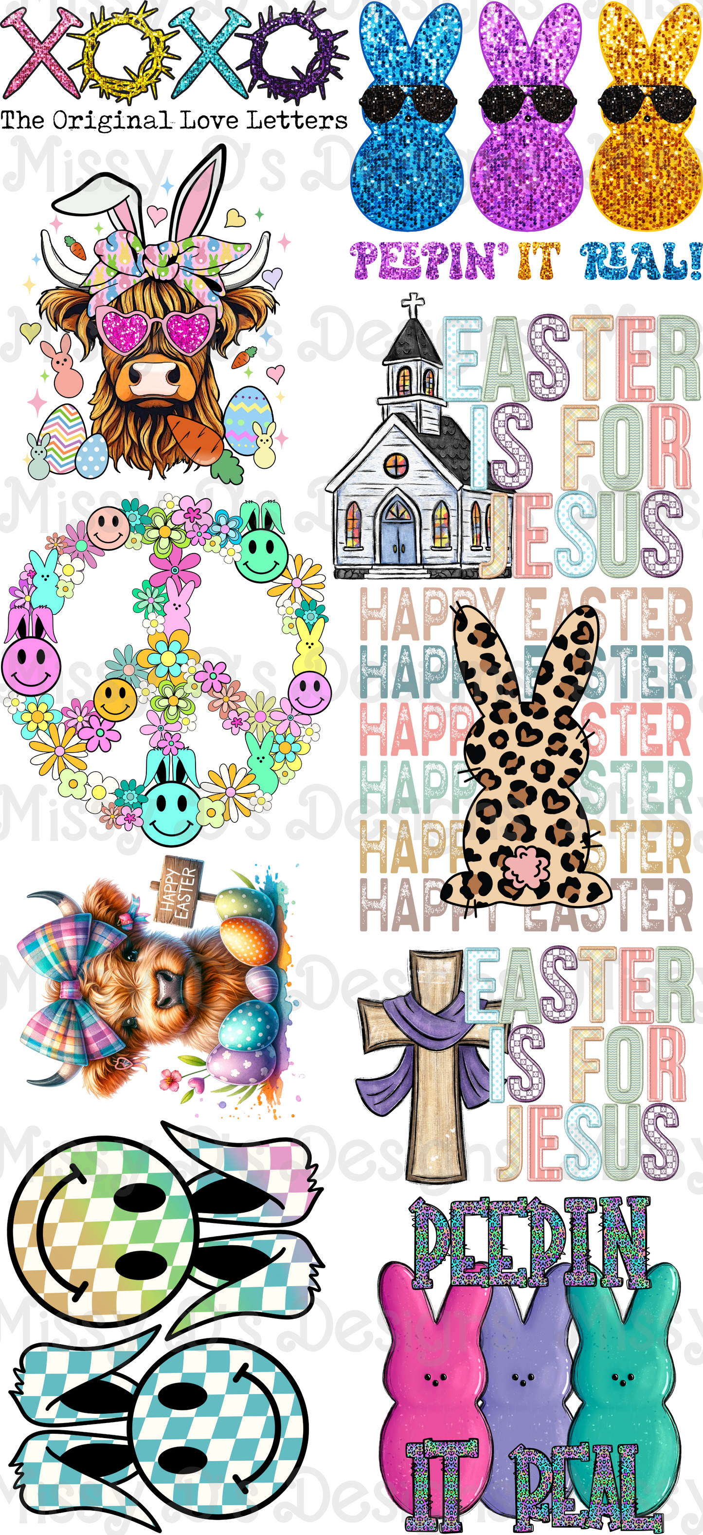 Easter Pre-Made DTF Gang Sheet 22 x 48 inches