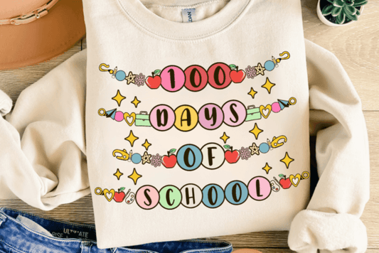 100 Days of School Bracelet DTF TRANSFER