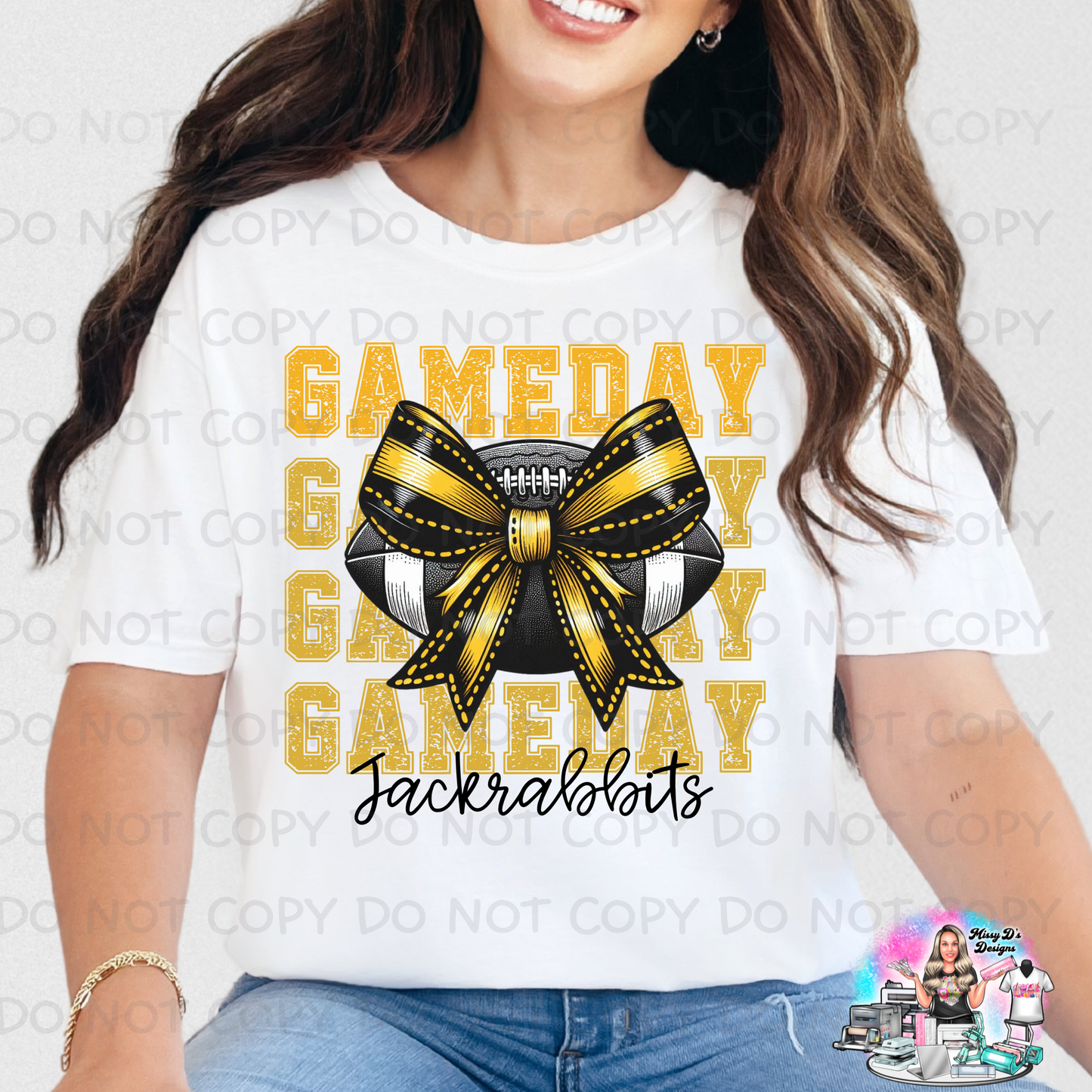 Jackrabbits GAMEDAY Coquette Bow black/gold SHIRT