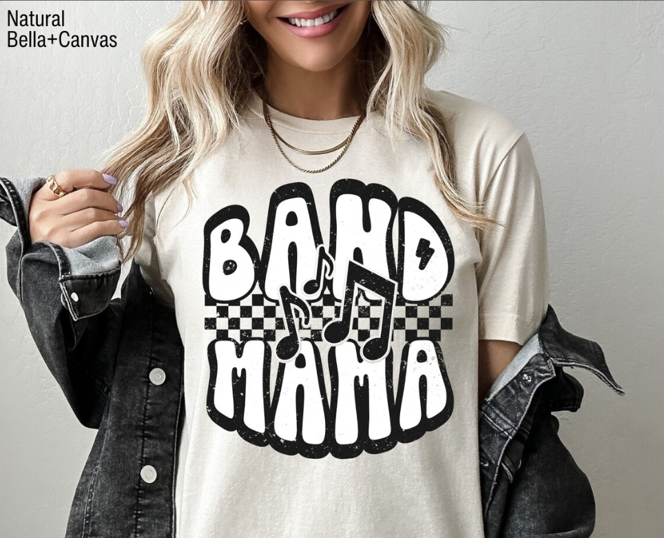 Checkered Band Mama SHIRT