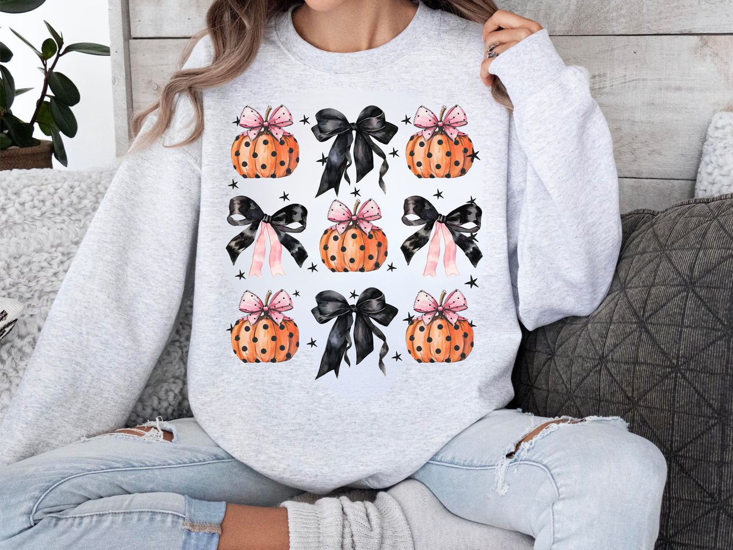 Pumpkin Watercolor Coquette Fall Halloween SHIRT 1058