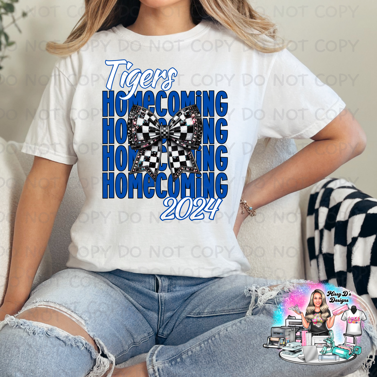 Tigers Homecoming Blue 2024 coquette SHIRT